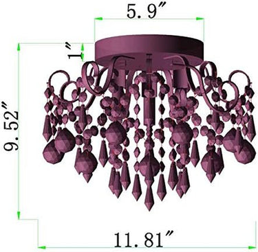 Small Pink Crystal Chandelier